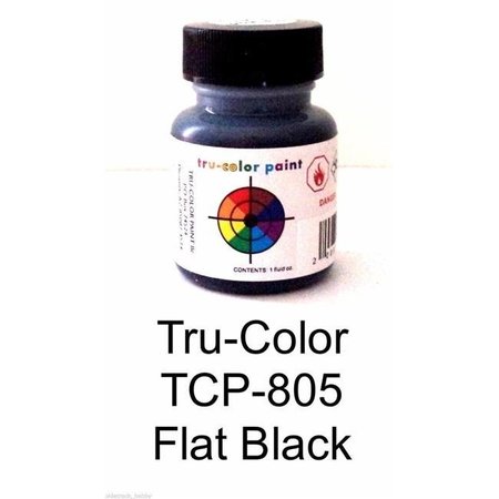 TRU-COLOR PAINT Tru-Color Paint TCP805 1 oz Black Flat Brush TCP805